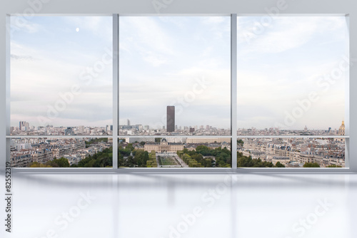 large clean designer office window to skyline