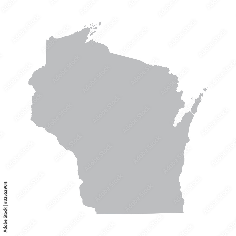 grey map of Wisconsin