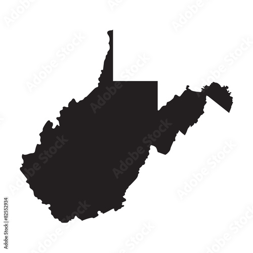 black map of West Virginia