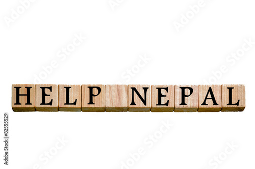 Message HELP NEPAL isolated on white background