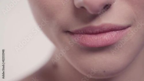 Beautiful model blue eyes close up