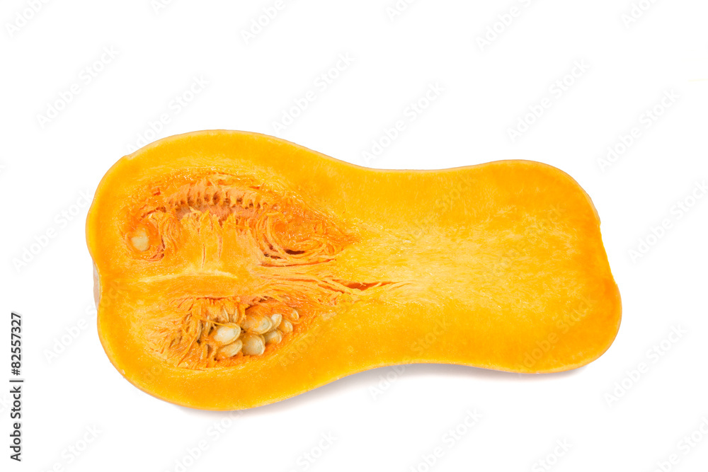 Pumpkin squash slice isolated on white background Pumpkin squash slice isolated on white background