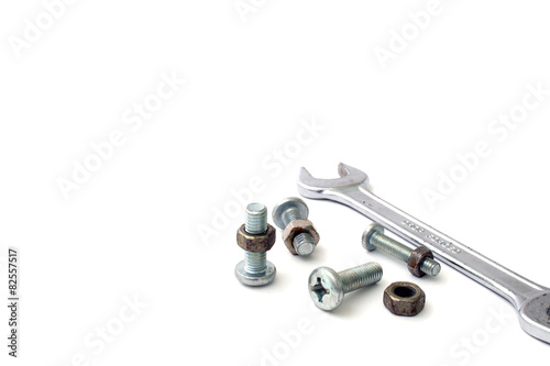 s nuts and bolts on a white background