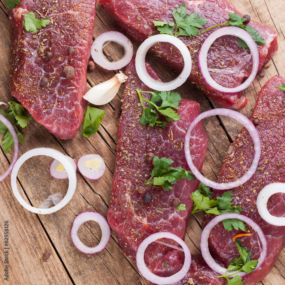 Raw beef steak Raw beef steak