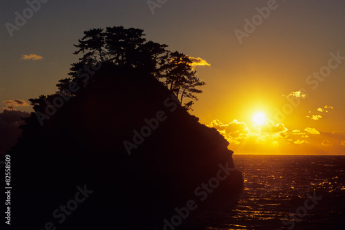 堂ヶ島の落日、Do~ke Island sunset photo