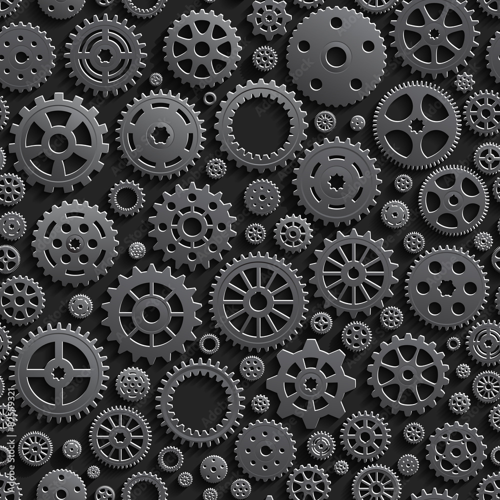 Black Gears Seamless Pattern Background. Black Gears Seamless Pattern Background.