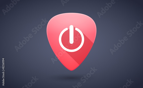 Red guitar pick icon with an off sign