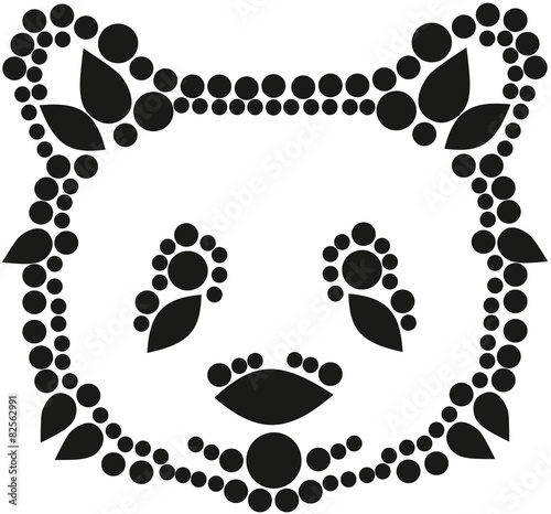 Fototapeta Naklejka Na Ścianę i Meble -  black panda head isolated on a white backgrounds