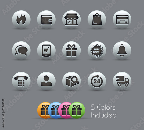 e-Shop Icons Pearly Series, EPS includes 5 color versions.