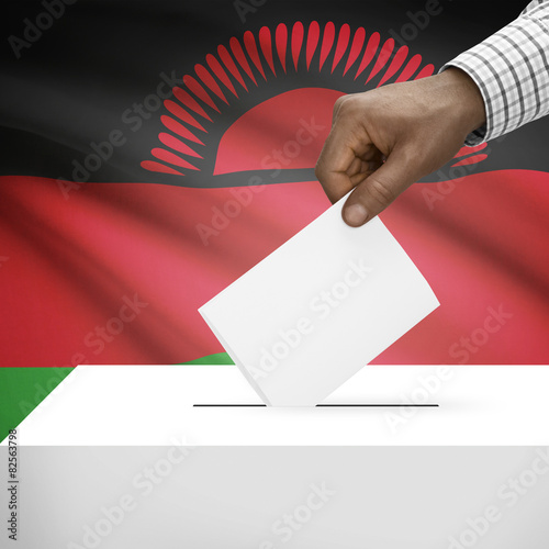 Ballot box with national flag on background series - Malawi