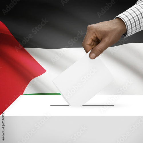 Ballot box with national flag - State of Palestine