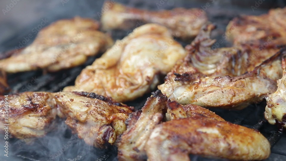 Chicken meat on barbeque grill Chicken meat on barbeque grill