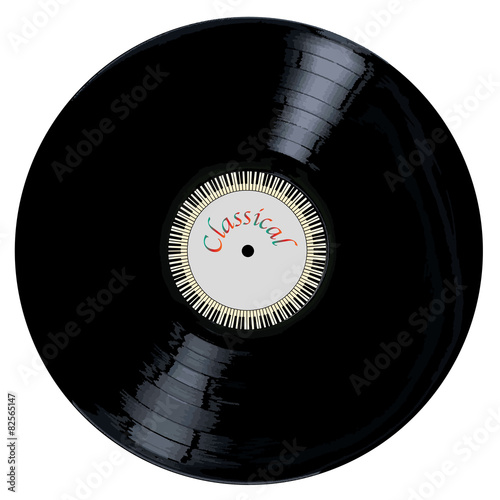 A typical LP vinyl record with the legend CLASSICAL