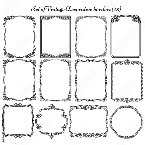 Decorative vintage elements and frames