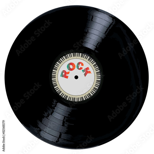 A typical LP vinyl record with the legend ROCK