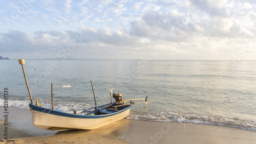 Fishing boat at Thong Ching beach, Khanom, Nakornsrithammarat, T photo