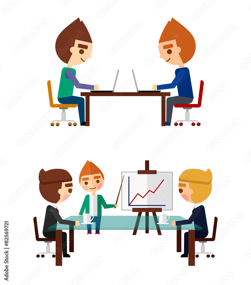 Obraz premium Business negotiations set.