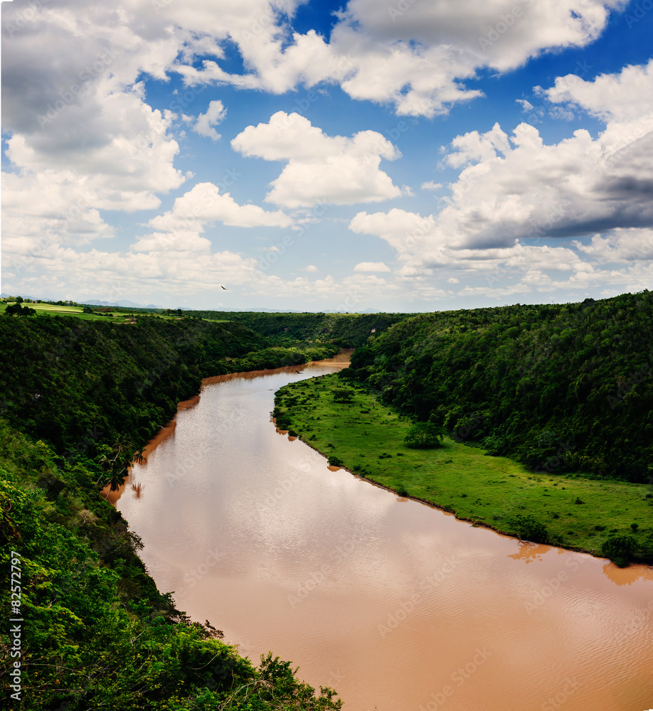 Tropical river Chavon in Dominican Republic. Casa de Campo, La