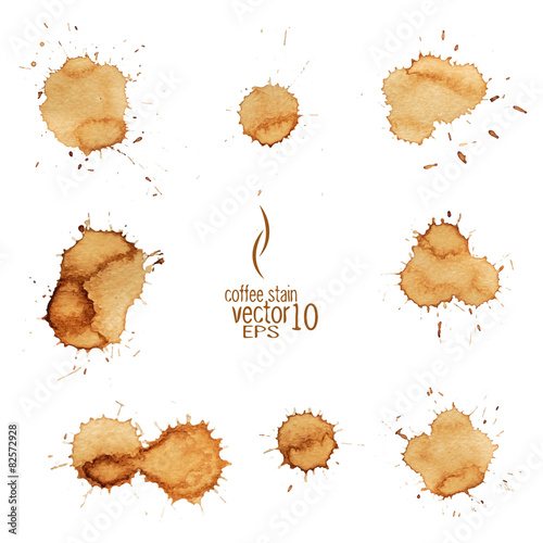 Coffee stain watercolor vector. photo