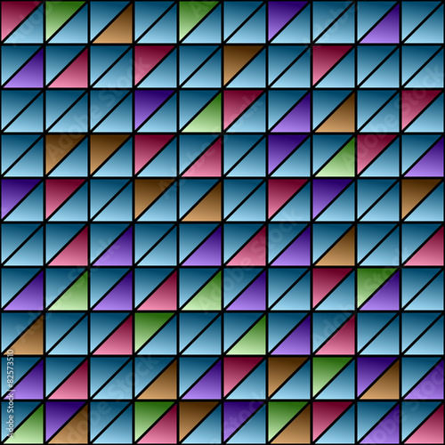 Random color triangles on dark background