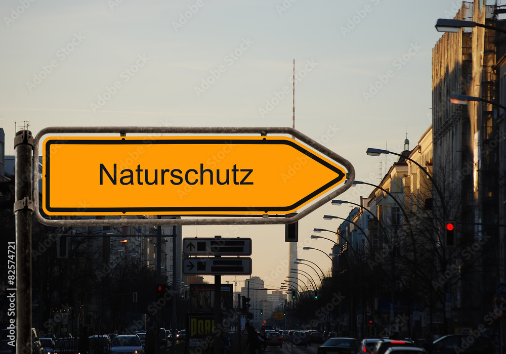 Fototapeta premium Strassenschild 37 - Naturschutz