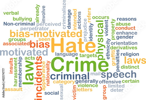 Hate crime background concept