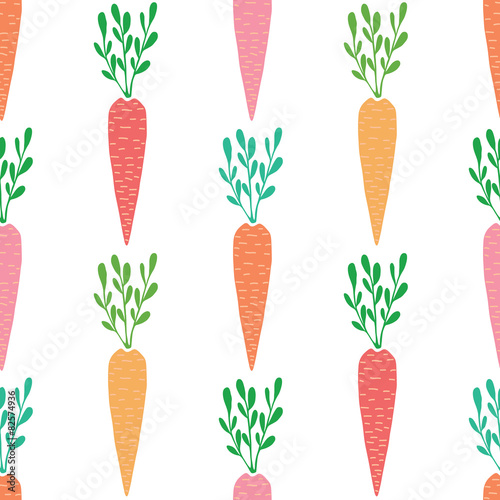 Vector yummy carrots seamless pattern background