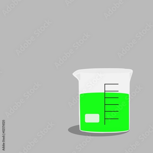 Beaker with green liquid chemical