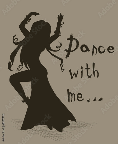Dancing girl. vector silhouette 