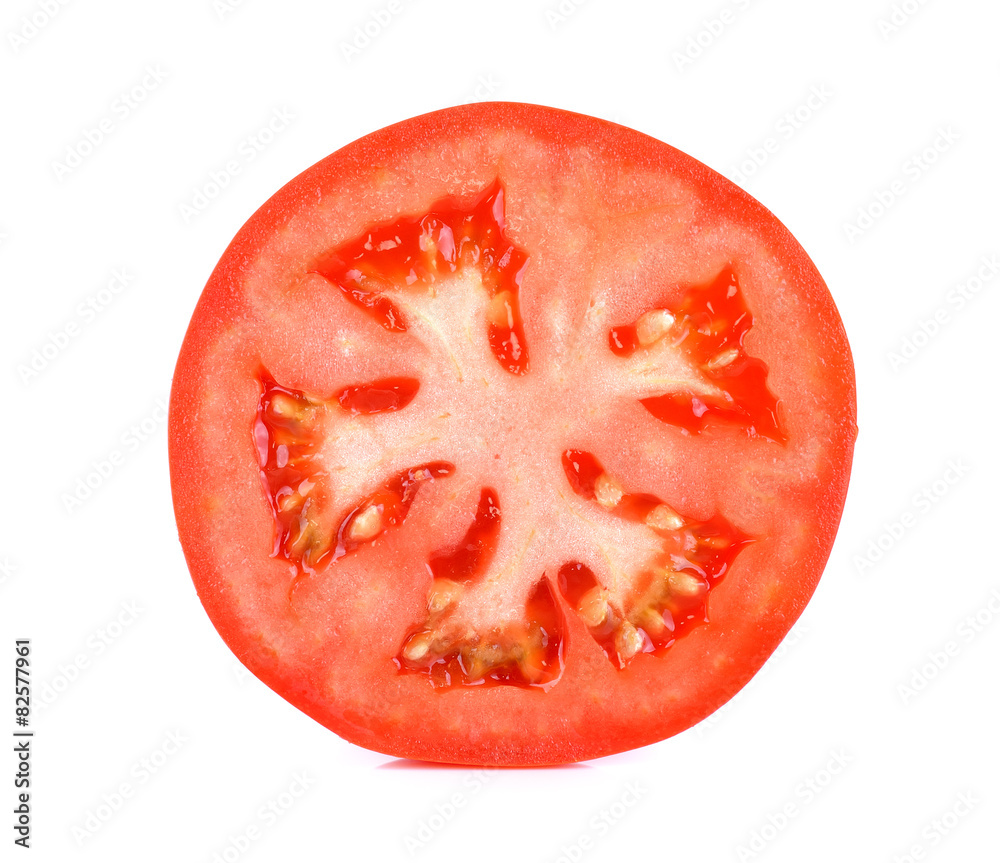 Slice tomato isolated on the white background Slice tomato isolated on the white background