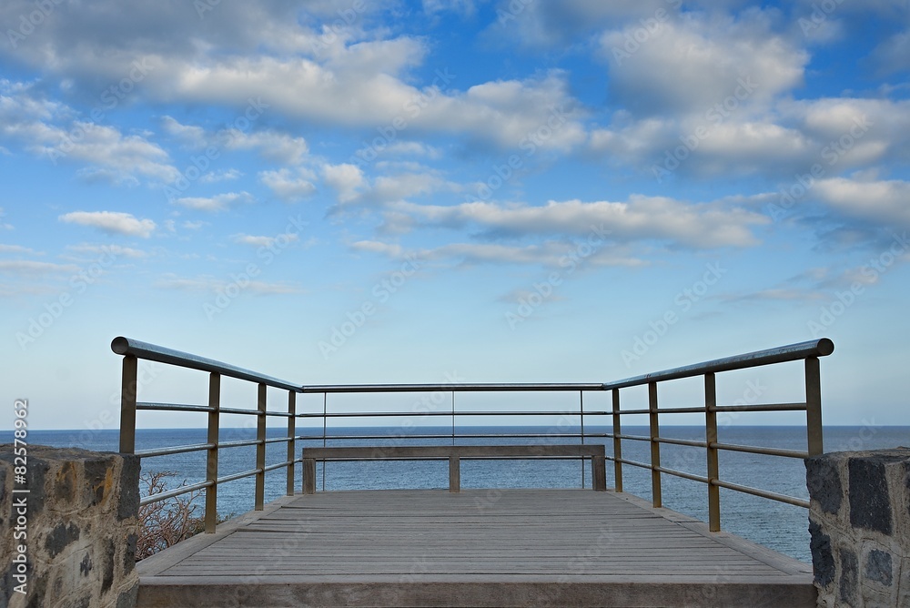 Stainless steel balcony banister to atlantic ocean 