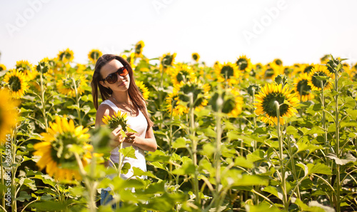 Girl in sunflowers