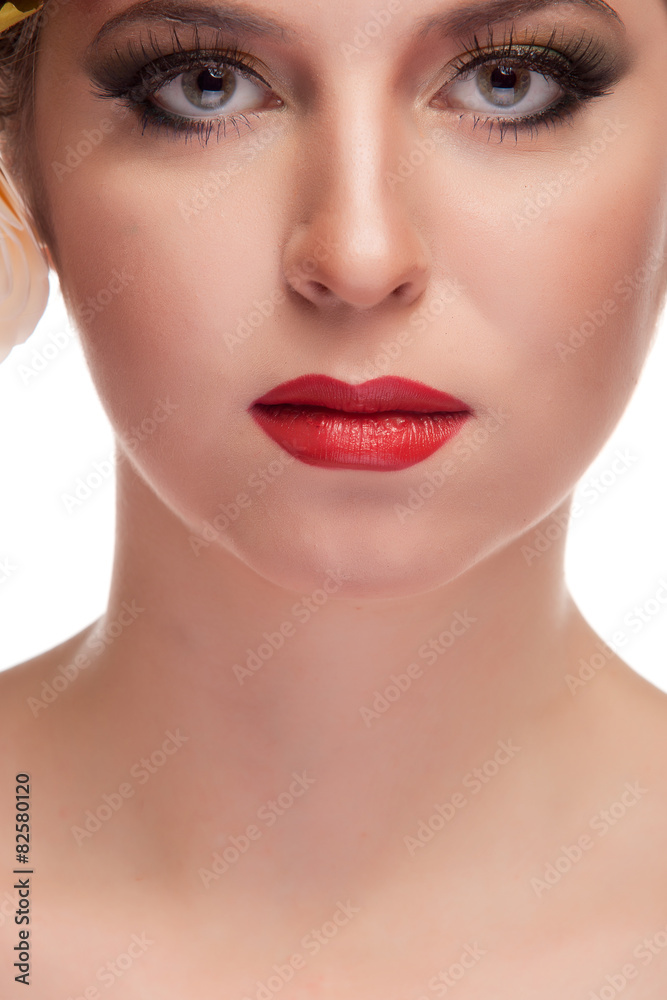 Beauty close up portrait of gorgeous woman Beauty close up portrait of gorgeous woman
