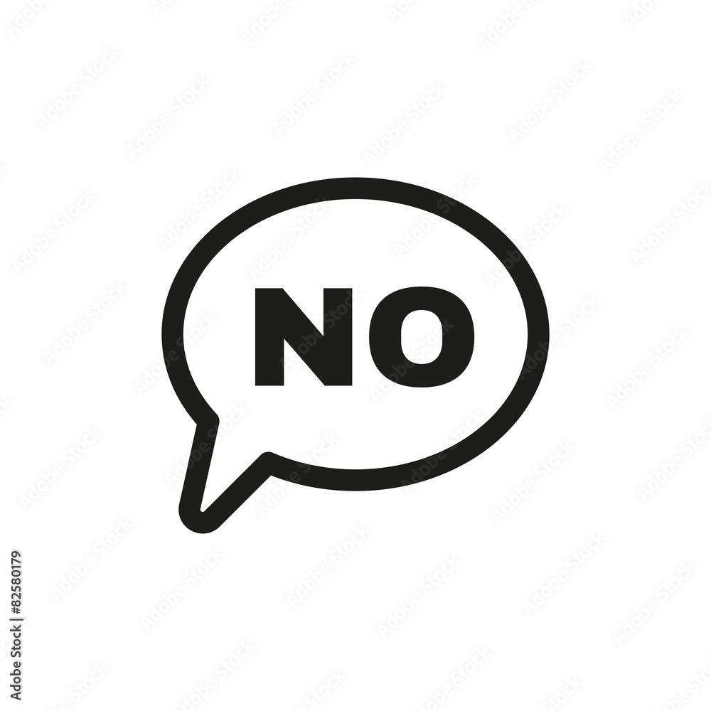The NO speech bubble icon. No symbol. Flat The NO speech bubble icon. No symbol. Flat