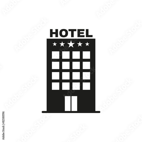 The Hotel icon. Travel symbol. Flat