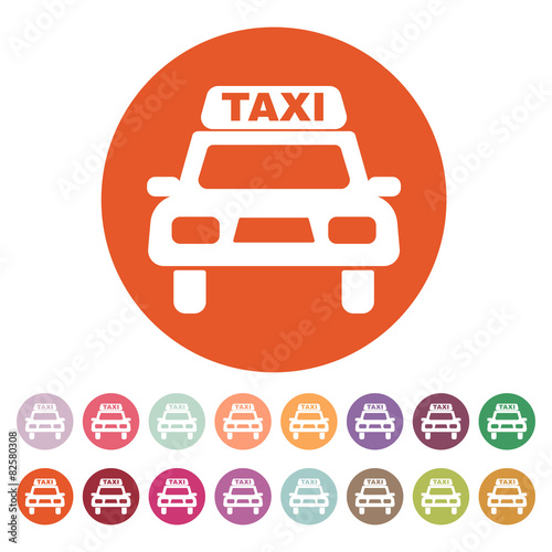 The taxi icon. Taxicab symbol. Flat