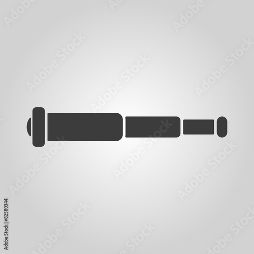 The spyglass icon. Search symbol. Flat