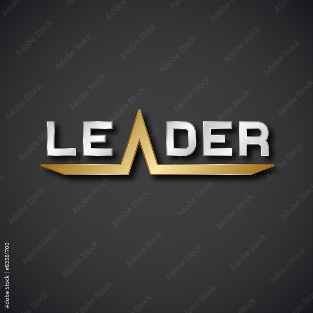 vector leader silver golden inscription icon EPS10 vector leader silver golden inscription icon EPS10