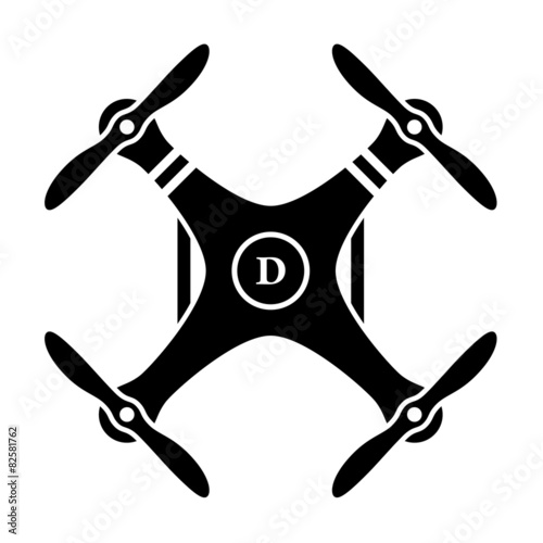 vector rc drone quadcopter black symbol
