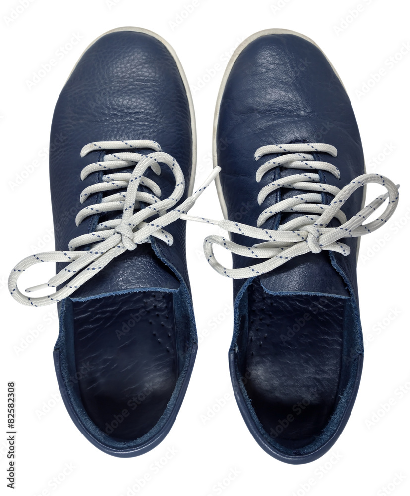 Blue shoes isolated on a white