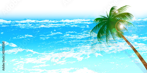 海　ヤシ　背景