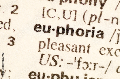 Tablou pe pânză Dictionary definition of word euphoria