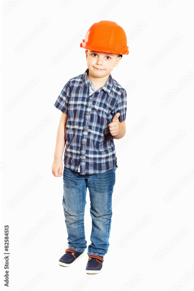 The boy in the orange helmet The boy in the orange helmet