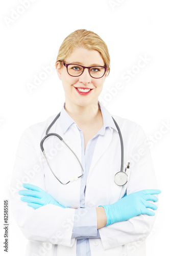Beautiful blond female doctor