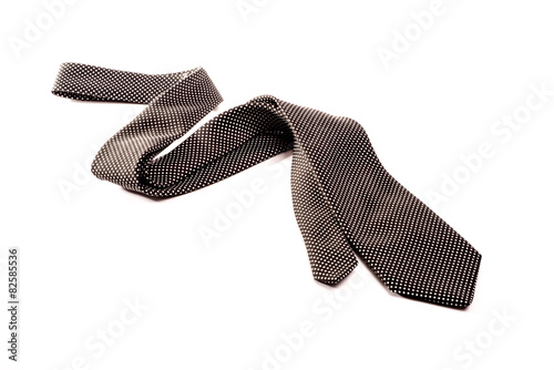 Black and white tie on white background photo