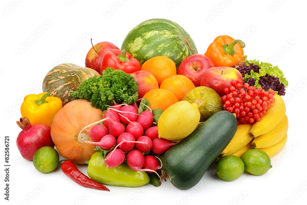 fruit and vegetable isolated on white background fruit and vegetable isolated on white background
