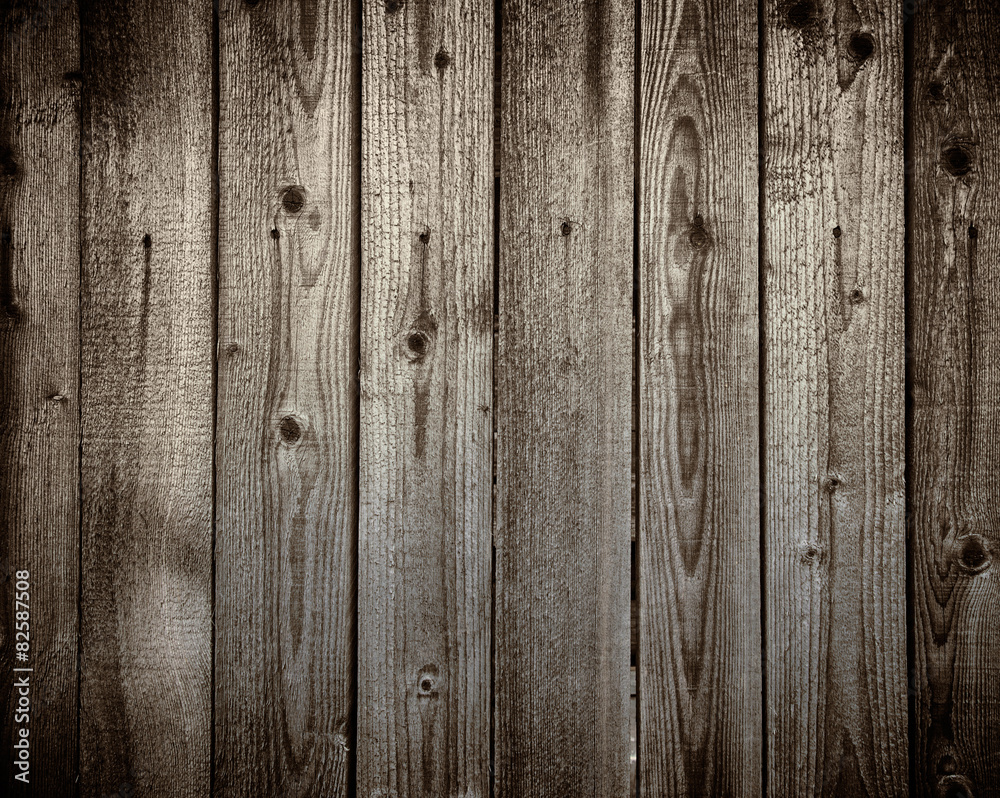 Fototapeta premium Dark wood plank wall texture background