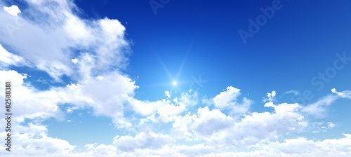 blue sky background with tiny clouds. 3d render