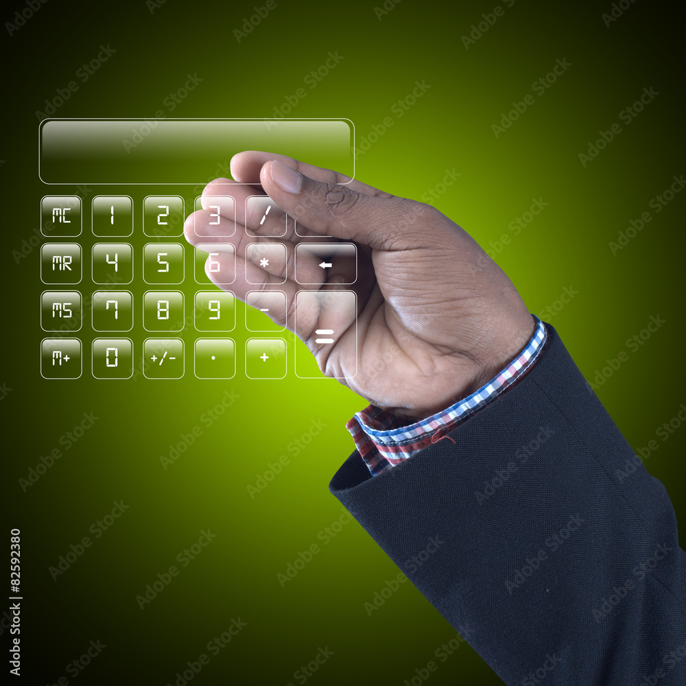 Fototapeta premium Man showing computer keys