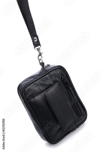 Black men's leather bag on ...